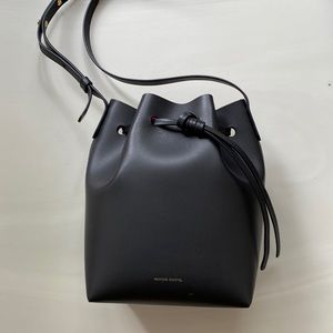 Mansur Gavriel Mini Bucket Bag Black/Flamma